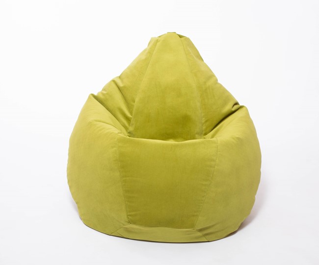 Кресло-мешок Груша малое, велюр однотон, травянное в Стерлитамаке - изображение 1