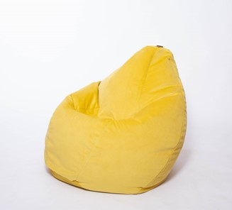 Кресло-мешок Груша большое, велюр однотон, лимонное в Стерлитамаке