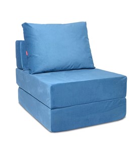 Бескаркасное кресло Окта, велюр синий в Стерлитамаке - предосмотр
