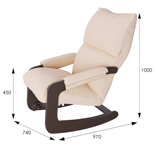 Кресло качалка Модель 81, ткань макс 100, каркас венге в Стерлитамаке - изображение 1