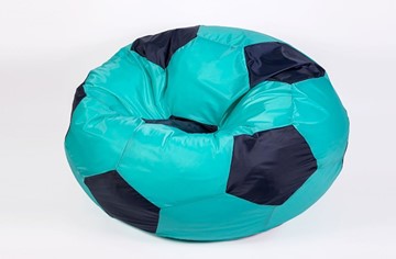 Кресло-мешок Мяч большой, бирюзово-черный в Салавате