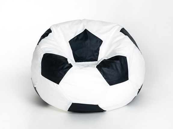 Кресло-мешок Мяч малый, бело-черный в Уфе - изображение