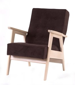 Кресло Ретро (беленый дуб / RS 32 - коричневый) в Стерлитамаке - предосмотр
