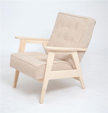 Кресло Ретро (беленый дуб / RS3 - бежевый) в Стерлитамаке - изображение