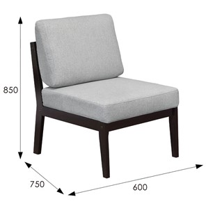 Кресло Массив мягкое, ткань серый, каркас венге в Стерлитамаке - предосмотр 5