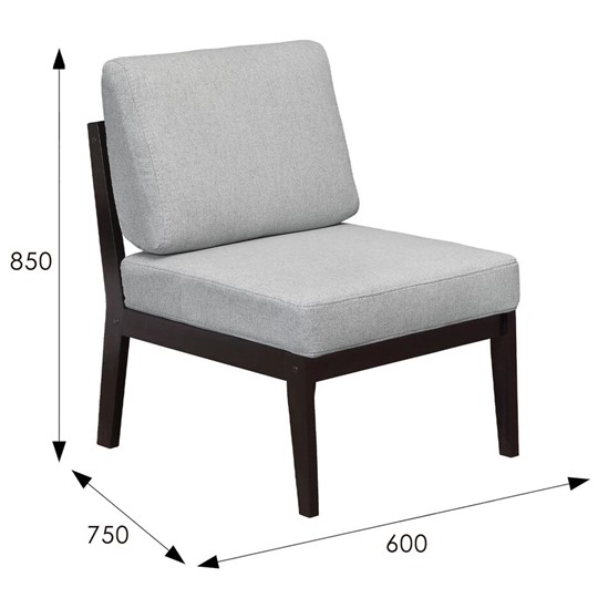Кресло Массив мягкое, ткань серый, каркас венге в Стерлитамаке - изображение 5