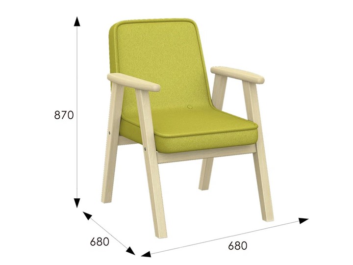 Кресло мягкое Ретро ткань лайм, каркас лак в Стерлитамаке - изображение 5