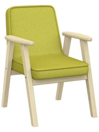 Кресло мягкое Ретро ткань лайм, каркас лак в Стерлитамаке - изображение
