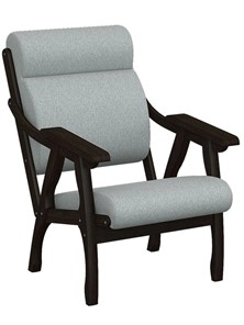 Кресло Вега 10 ткань серый, каркас венге в Стерлитамаке - предосмотр