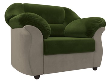 Кресло Карнелла, Зеленый/Бежевый (микровельвет) в Стерлитамаке