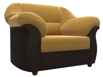 Кресло в гостиную Карнелла, Желтый/Черный (микровельвет/экокожа) в Стерлитамаке