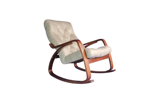 Кресло-качалка Гранд, замша крем в Стерлитамаке - изображение