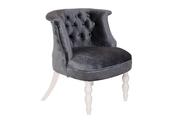 Кресло Бархат (серый бархат/белая эмаль) в Стерлитамаке - изображение