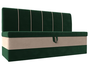 Кухонный прямой диван Энигма, Зеленый\Бежевый (Велюр) в Стерлитамаке
