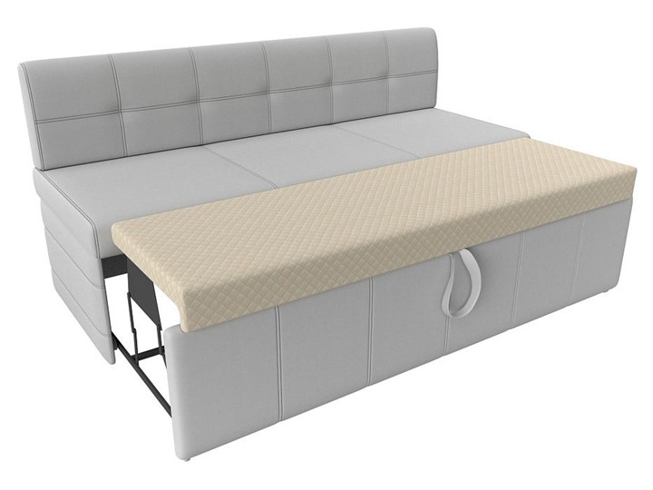 Кухонный прямой диван Лео, Белый (экокожа) в Стерлитамаке - изображение 3