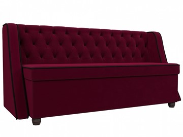 Кухонный прямой диван Лофт, Бордовый\Черный (Микровельвет) в Стерлитамаке