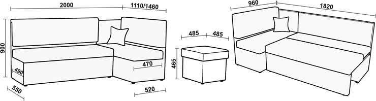 Кухонный угловой диван Нео КМ 3 с механизмом 2000*1110 в Стерлитамаке - изображение 20