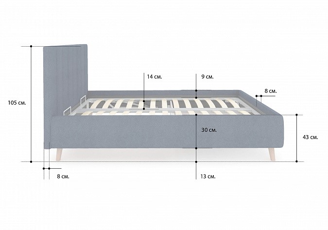 Двуспальная кровать Alma 200х200 с основанием в Стерлитамаке - изображение 3