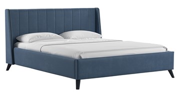 Кровать с подъемным механизмом Мелисса 160,арт. Тори 83 велюр (серо-синий) + кроватное дно в Уфе
