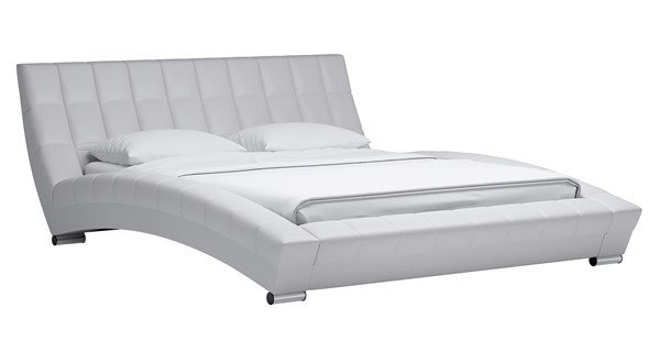 Кровать Оливия 160 арт. Марика 483 к/з (белый) с основанием в Стерлитамаке - изображение