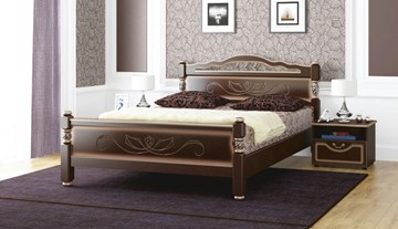 Спальная кровать Карина-5 (Орех Темный) 140х200 в Салавате