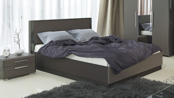 Двуспальная кровать с механизмом Наоми 1600, цвет Фон серый, Джут СМ-208.01.02 в Стерлитамаке - изображение
