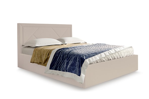 Кровать с механизмом двуспальная Сиеста1600, Велюр Альба бежевый в Стерлитамаке - изображение