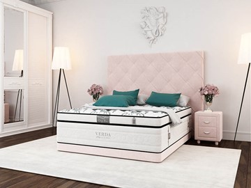 Кровать в спальню Style Compact/Basement 180х200, Флок (Велсофт Винтажный розовый) в Стерлитамаке