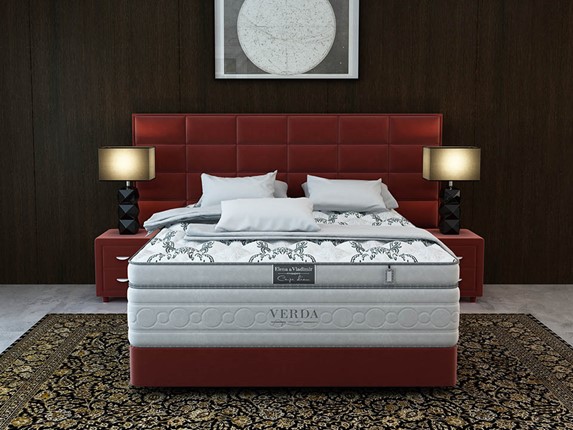 Кровать двуспальная Chocolate/Podium M 160х200, Микровелюр (Manhattan Гранатовый) в Стерлитамаке - изображение