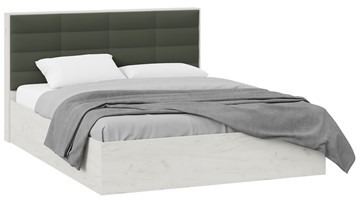 Кровать 2-спальная Агата тип 1 (Дуб крафт белый, Велюр Серый) в Уфе