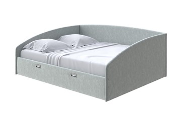 Двуспальная кровать Bono 160х200, Флок (Бентлей Дымчатый) в Стерлитамаке