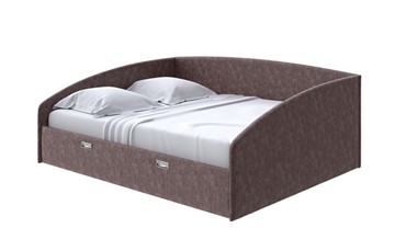 Спальная кровать Bono 160х200, Флок (Бентлей Кофейный) в Стерлитамаке