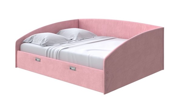 Спальная кровать Bono 160х200, Велюр (Casa Жемчужно-розовый) в Стерлитамаке - изображение