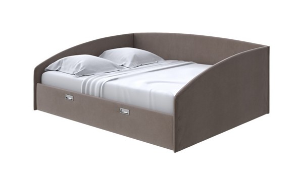 Спальная кровать Bono 160х200, Велюр (Forest 16 Коричневый) в Стерлитамаке - изображение