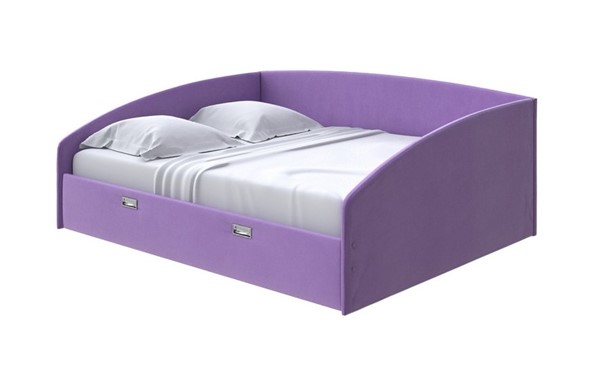 Кровать 2-х спальная Bono 160х200, Велюр (Forest 741 Светло-фиолетовый) в Стерлитамаке - изображение