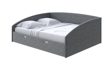 Двуспальная кровать Bono 160х200, Велюр (Gratta 4 Серый космос) в Стерлитамаке