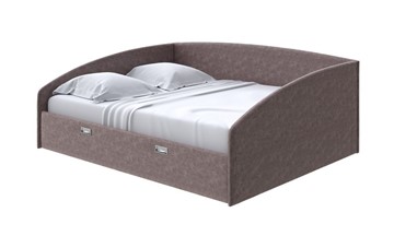 Двуспальная кровать Bono 160х200, Велюр (Gratta 8 Брауни) в Стерлитамаке