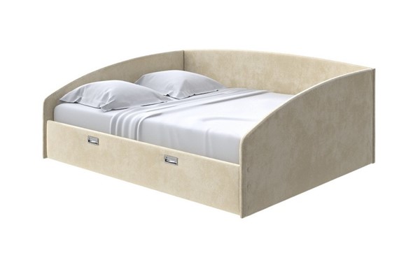 Кровать в спальню Bono 160х200, Велюр (Лофти Айвори) в Стерлитамаке - изображение
