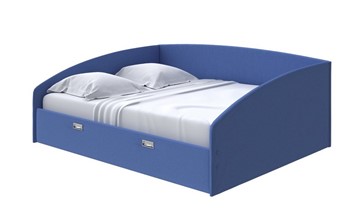 Кровать в спальню Bono 160х200, Велюр (Scandi Cotton 23 Кобальт) в Стерлитамаке