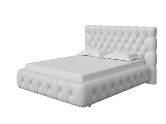 Кровать 2-х спальная Castello 160х200, Экокожа (Белый) в Стерлитамаке - изображение