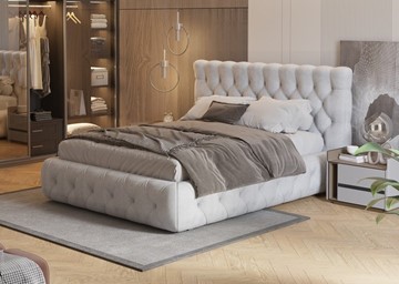 Двуспальная кровать Castello 180х200, Флок (Бентлей Светло-серый) в Стерлитамаке - предосмотр