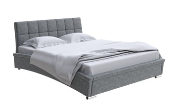 Кровать двуспальная Corso-1L 200x200, Велюр (Gratta 4 Серый космос) в Уфе