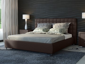 Кровать 2-х спальная Corso-3 140x200, Экокожа (Коричневый) в Стерлитамаке