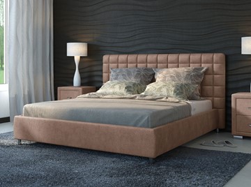 Двуспальная кровать Corso-3 140x200, Велюр (Лофти Мокко) в Стерлитамаке