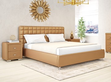 Кровать в спальню Corso-3 200x200, Экокожа (Латунный перламутр) в Стерлитамаке