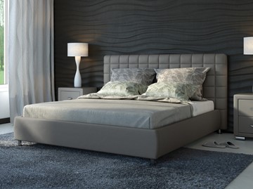Спальная кровать Corso-3 200x200, Экокожа (Серый) в Стерлитамаке