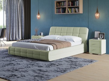Кровать 2-спальная Corso-6 140x200, Экокожа (Зеленое яблоко) в Стерлитамаке