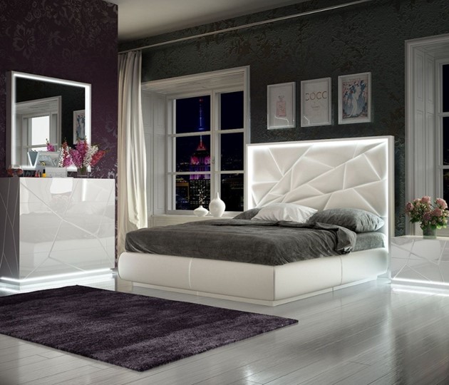Кровать спальная FRANCO KIU 1242 с LED подсветкой изголовья (180х200) в Стерлитамаке - изображение 1