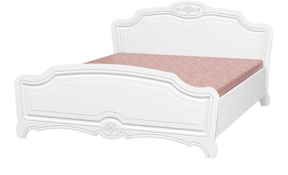 Кровать 2-х спальная Лотос (Лак-Белый Жемчуг) 160х200 в Стерлитамаке - изображение