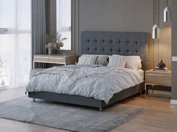 Спальная кровать Madrid Boxspring Standart 160х200, Рогожка (Savana Grey (серый)) в Стерлитамаке